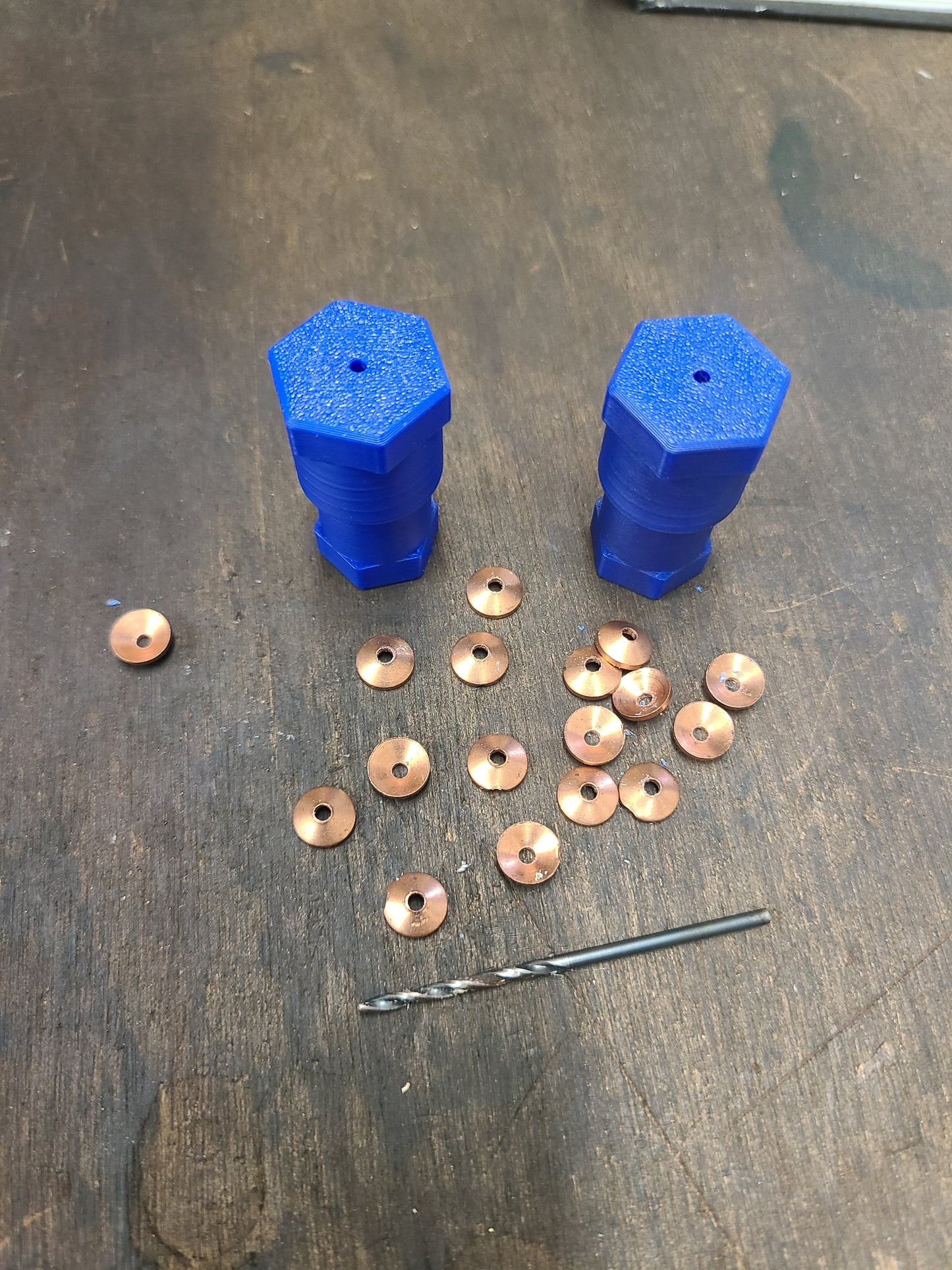 Copper Rove Drilling Jig For Resizing Rivet Nail Hole Used In Boat Building - 3D Printed 2 Pack