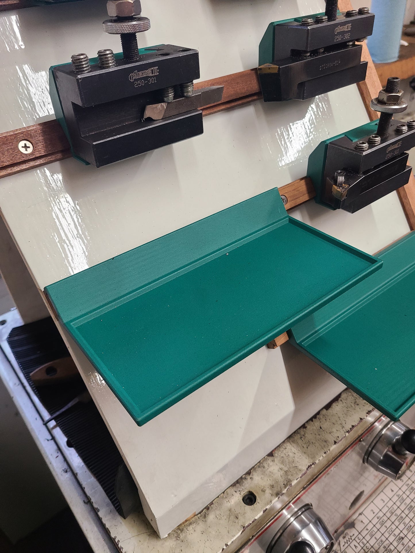 Custom Pair of Trays for Metal Lathe Gearbox Organizer - Attaches to Dovetail Bar and Pairs with QCT Holders