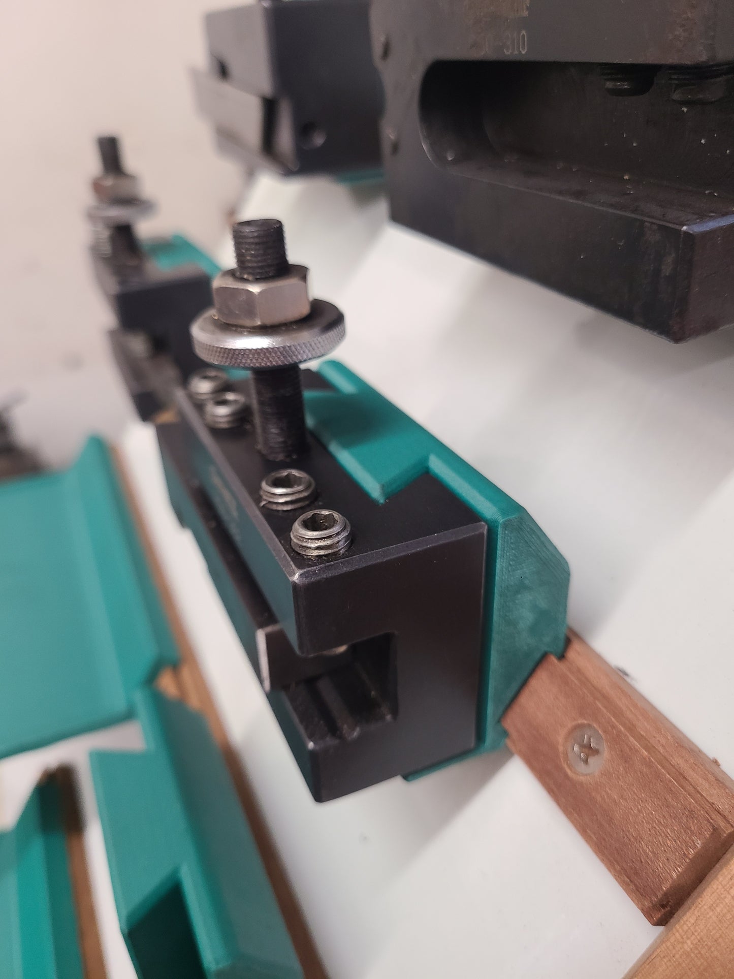 Custom Pair of Mounts for CXA / PHASE II 250 Series Quick Change Tool Holders for Metal Lathe - Attaches to Dovetail Bar For Mounting