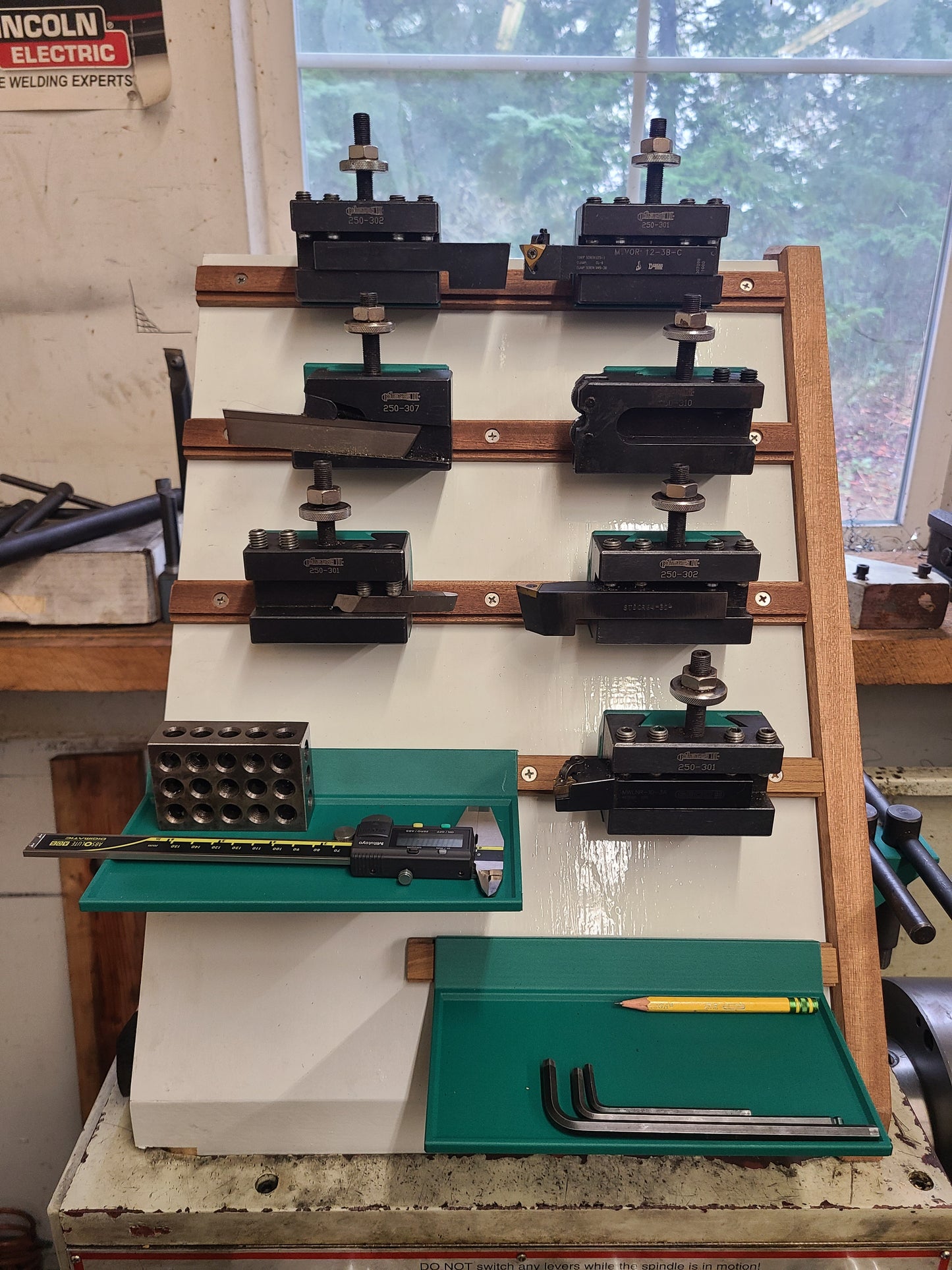 Custom Pair of Trays for Metal Lathe Gearbox Organizer - Attaches to Dovetail Bar and Pairs with QCT Holders