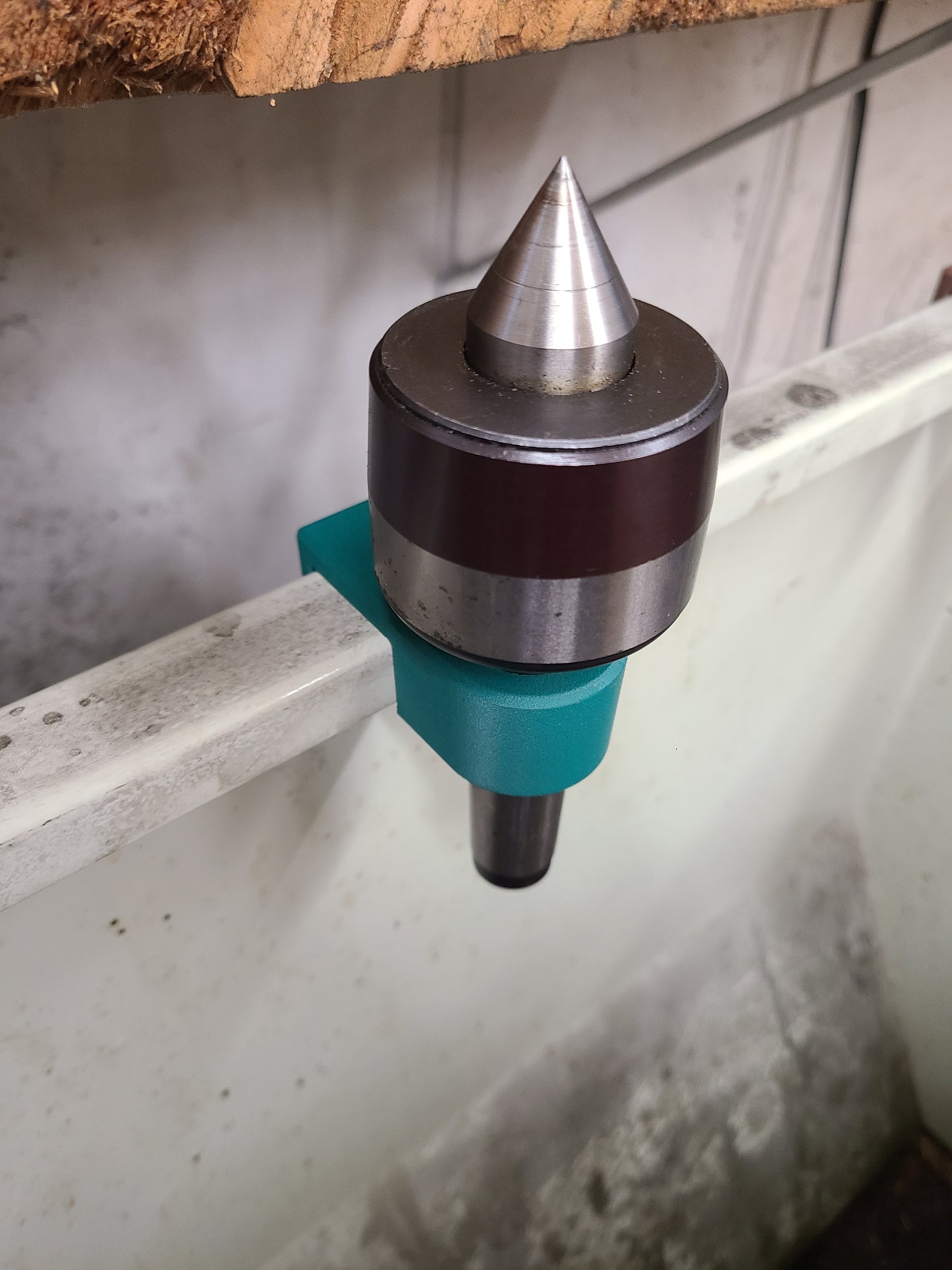 Pair of Custom Morse Taper Tool Holders for Metal Lathe Backsplash / Splash Guard - Easy Snap On, Holds Morse Tool For Lathe Tail Stock